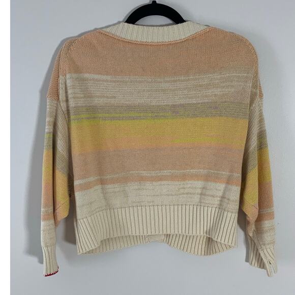 Raquel Allegra Gower Cardigan in a multi-color striped cotton-cashmere blend - Picture 5 of 7